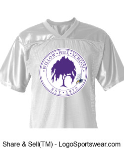 Willow Hill Logo and Bee Football Jersey - White Design Zoom