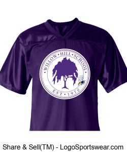 Willow Hill Logo and Bee Football Jersey - Purple Design Zoom