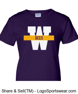 WHS "W" Bees t-shirt (purple 2) Design Zoom