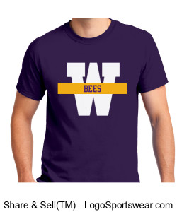 Willow Hill "W" Bees t-shirt (purple 1) Design Zoom